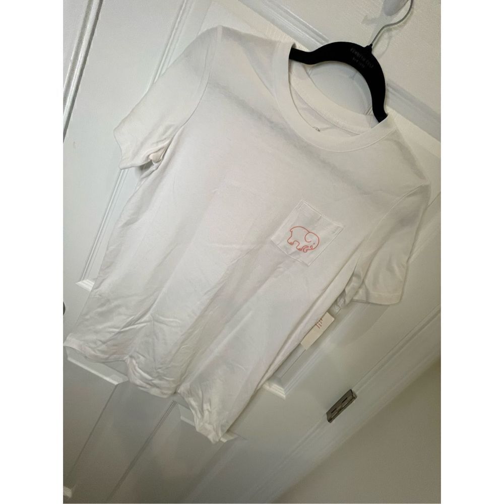 Ivory Ella white women’s T-shirt pink elephant small NWT